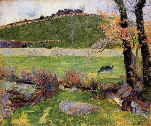 A Meadow on the Banks of the Aven - Paul Gauguin Painting